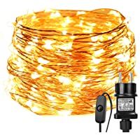 LE Guirnalda de luces LED 22m 200 LED Blanco cálido Alambre de cobre impermeable- Decoración de fiestas- Guirnalda de…
